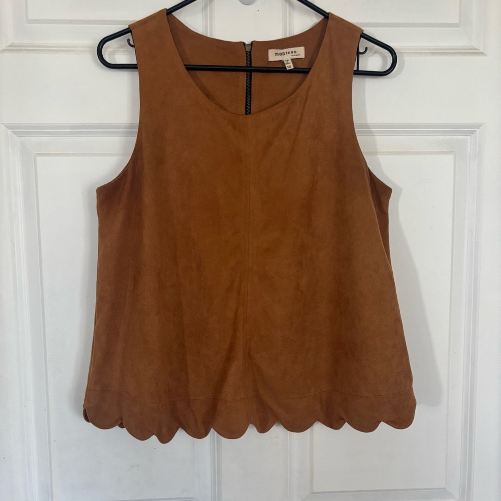 ***Sold***Monteau Faux Suede Sleeveless Tank Top Size Medium